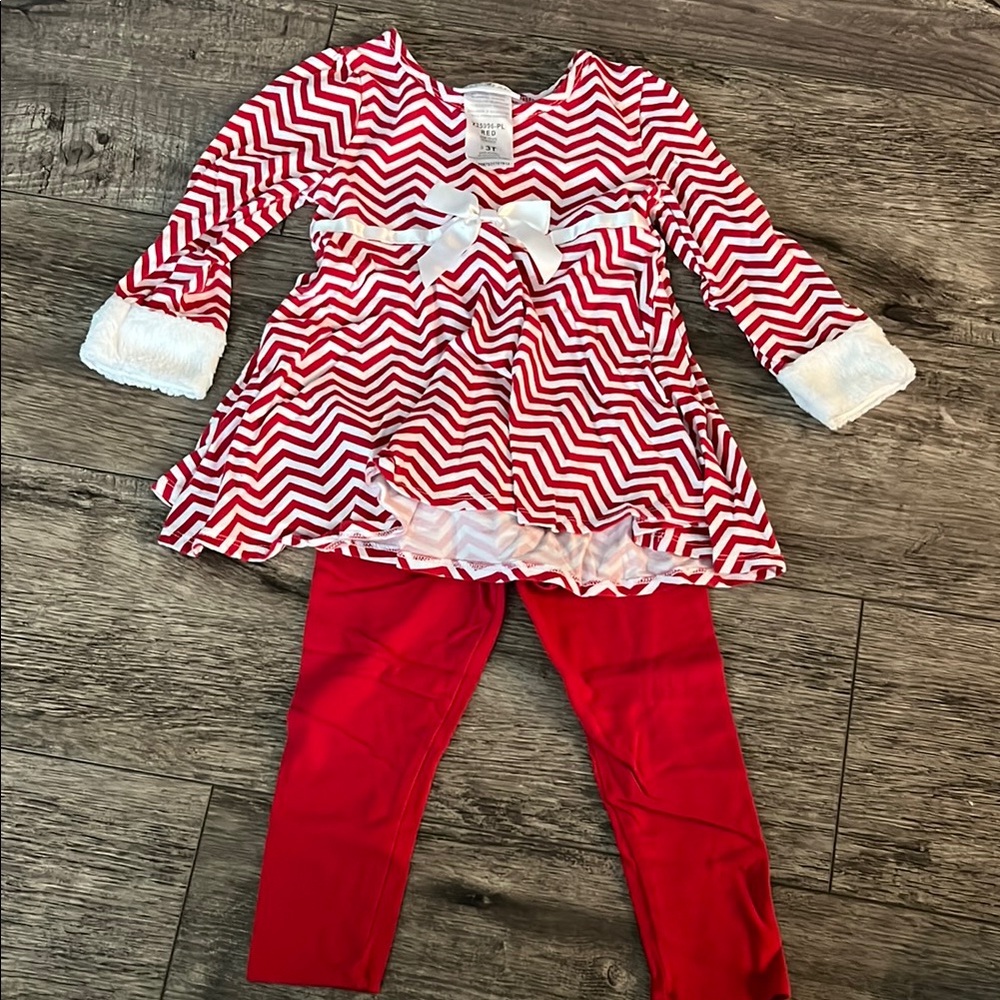 Bonnie Jean Red and White Christmas Seasonal Matching Set